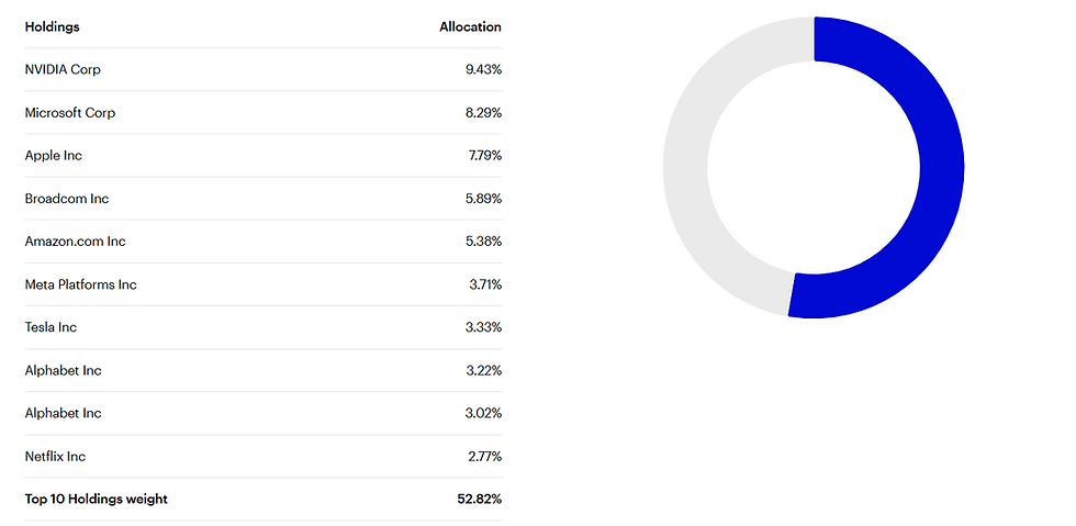 Top 10 holdings Invesco QQQ Trust