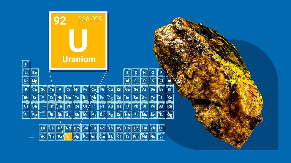 Uranium wordt vooral gebruikt als brandstof voor kerncentrales: