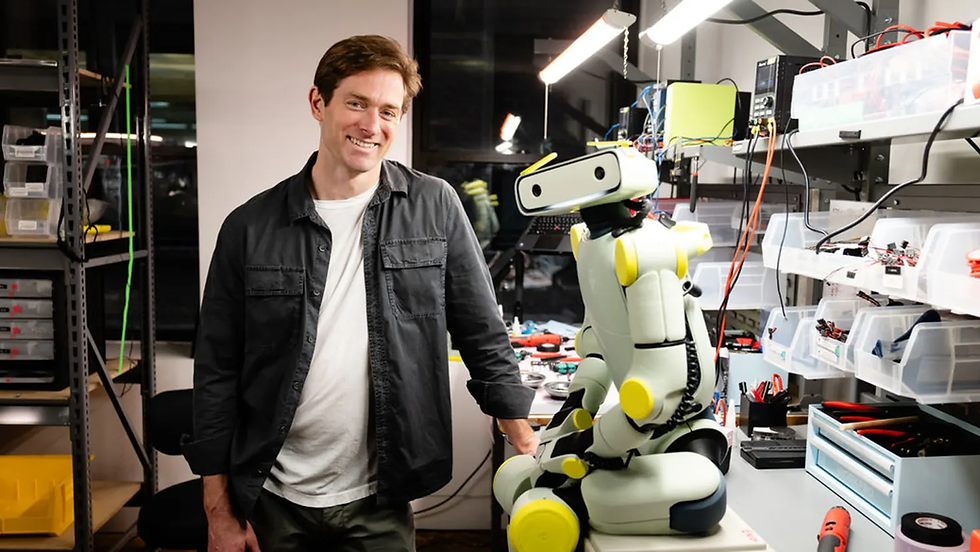 Fauna CEO Rob Cochran met de Sprout robot in beeld