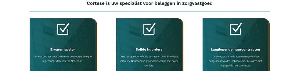 Cortese Zorgvastgoed eigenschappen