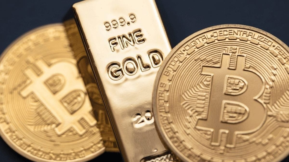 Bitcoin verliest terrein terwijl goud terrein wint.