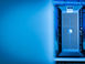 Close-up van een server in een datacenter, archiefbeeld