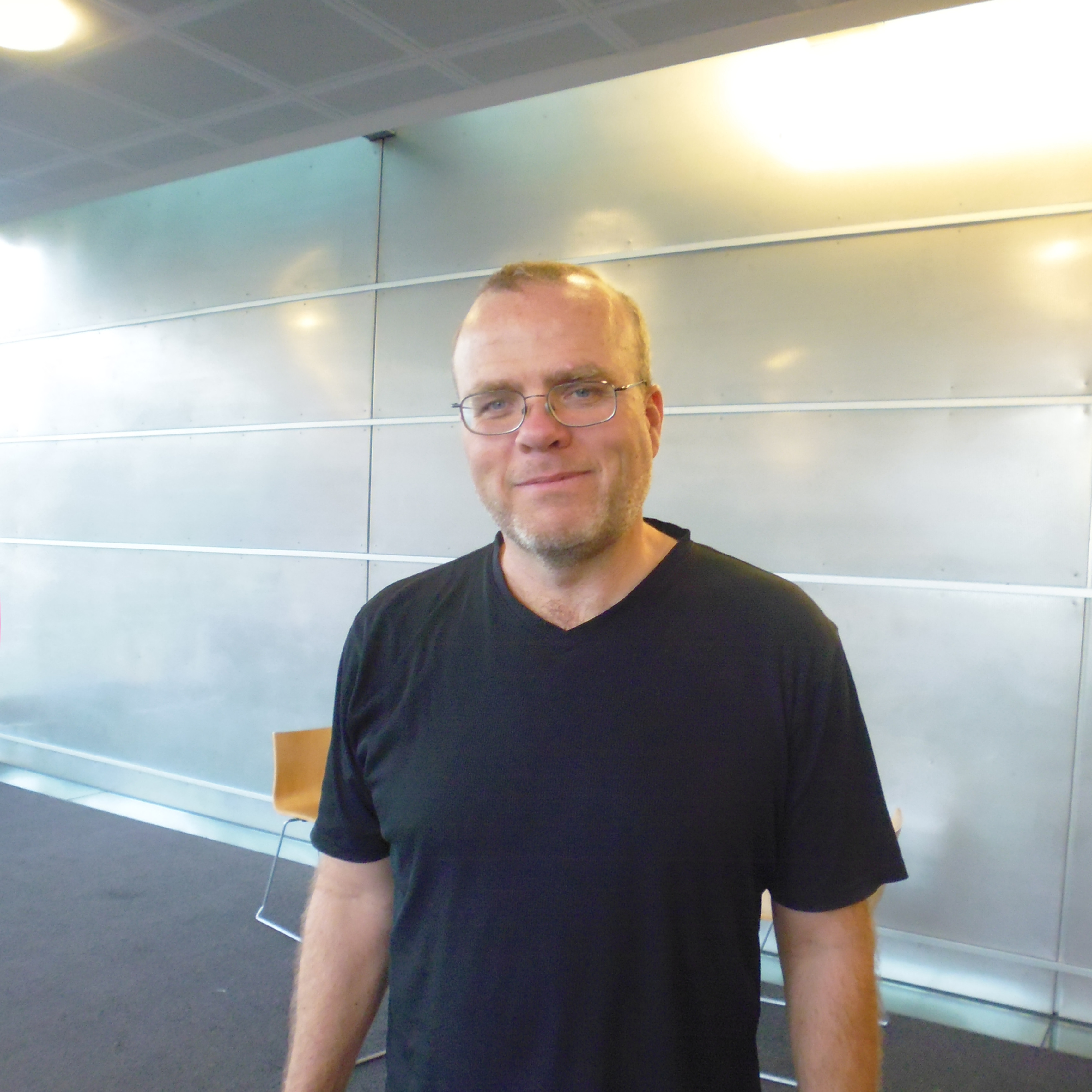 PHP-maker Rasmus Lerdorf tijdens een conferentie in Nieuw-Zeeland, archieffoto van 28 augustus 2014